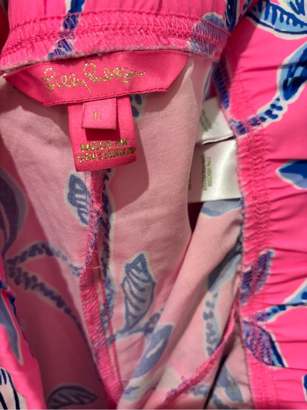 Lilly Pulitzer Bal Harbour Palazzo Pant Pink Isle Slathouse Jungle Elephant L - Picture 6 of 10